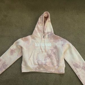 Badwood bad bunny tie dye crop hoodie